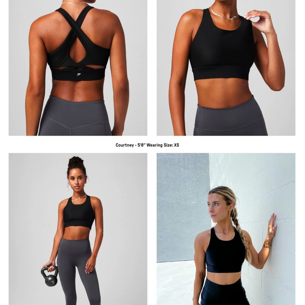 Fabletics No-Bounce High Impact Sports Bra in Black Size Small